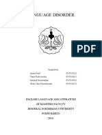 Language Disorder: English Language and Literature Humanities Faculty Jenderal Soedirman University Purwokerto 2016