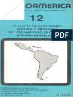 Salazar Bondy. Sentido y Problema Del Pensamiento Filosófico Hispanoamericano PDF