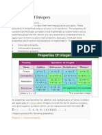 Properties of Integers