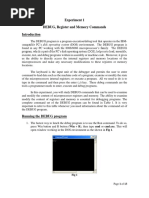 Experiment 1 DEBUG, Register and Memory Commands: Page 1 of 13