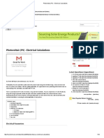 Photovoltaic (PV) - Electrical Calculations