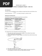 Circular Motion Investigation Report