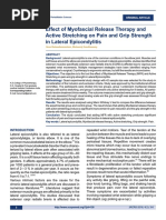 Effect of Myofascial Release Therapy and Active Stretching On Pain and Grip Strength in Lateral Epicondylitis