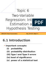 Topic 6 Two Variable Regression Analysis Interval Estimation and Hypothesis Testing