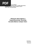 Memoria Descriptiva y Especificaciones Tecnicas