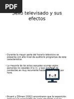 Sexo Televisado y Sus Efectos