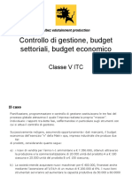 Controllo Di Gestione, Budget Settoriali, Budget