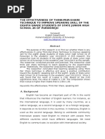 The Effectiveness of Think-Pair-Share Technique To Improve Speaking Skill of The Eighth Grade Students of State Junior High School 26 of Purworejo