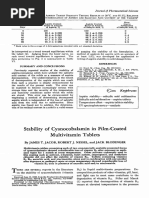 Stability of Cyanocobalamine in Film-Coated Tablets