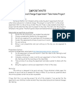 Important!!!: Chemical vs. Physical Change Experiment Take Home Project