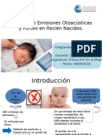 Examen de Emisiones Otoacústicas y Porteo en RN Lis