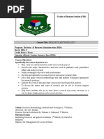 Research Methodology Course Outline