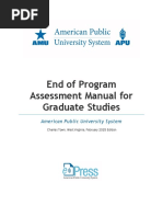 End of Program Assessment Manual For Graduate Studies: American Public University System