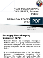 BARANGAY PEACEKEEPING OPERATIONS (BPATS, Sala-Am Police