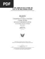 House Hearing, 112TH Congress - Putting Americans Back To Work: The State of The Small Business Economy