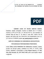 Carmen Luzia Cobrança Honorários Sem Contrato Vera Tupinave Jun 2016