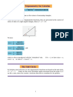 "Trigon" Triangle +"metry" Measurement Trigonometry: Review of Trigonometry For Calculus