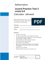 2nd Practice Test 2 Levels 6-8 - With Calculator