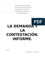 Informe La Demanda y La Contestacion