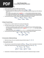 31N 7notes - Potential Energy and Energy Conservation