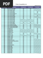 Printer Compatibility List