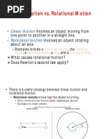 Linear Motion vs. Rotational Motion