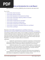 HowHow To Write An Introduction & Discussion & Conclusion in A Lab Reportto Write An Introduction & Discussion & Conclusion in A Lab Report