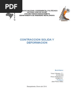 Infome de Fundicion Contraccion Lineal