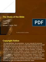 The Study of The Bible: Core Faith Lesson 5 James F. Davis, PHD