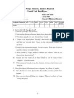 Rajiv Vidya Mission, Andhra Pradesh Model Unit Test Paper