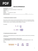 Fracciones Decimales y Porcentajes