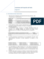 Observaciones de Proyecto de Tesis