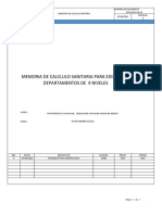 Memoria de Calculo Sanitaria para Edificio de 4 Niveles