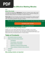 How To Write Effective Meeting Minutes
