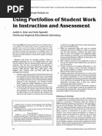 Arter, J. & Spandel, V. (1992) - Using Portfolios of Student Work in Instruction and Assessment. Educational Measurement Issues and Practice, Spring, Pp. 36-44.