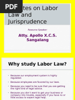 Updates On Labor Law and Jurisprudence: Atty. Apollo X.C.S. Sangalang