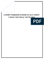 Computerised Paper Evaluation Using Neural Network