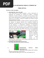 Informe de Materiales para El Tendido de Fibra Optica