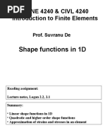 MANE 4240 & CIVL 4240 Introduction To Finite Elements: Shape Functions in 1D