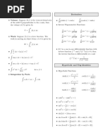 MSU MTH 133 Formula Sheet