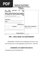 Pre - Trial Brief of Respondent: Petitioners. - Versus