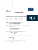 Parts of Speech English