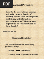 Educational Psychology: Developed by W. Huitt, 1999