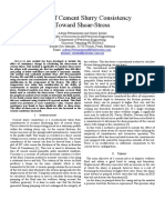 Effect of Cement Slurry Consistency Toward Shear-Stress: Abstract-A New Method Has Been Developed To Include The