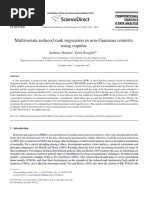 Multivariate Reduced Rank Regression in Non-Gaussian Contexts, Using Copulas