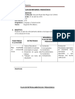 PLAN DE REFUERZO PEDAGÓGICO Lenguaje y Ed. Matemática Segundo Básico