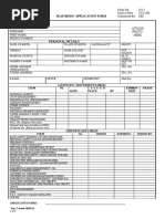 Seafarers' Application Form: Company Work Form Form No. F.6.2 Issue A Date Authorised by 01/11/06 MD