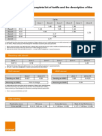 Here You Will Find The Complete List of Tariffs and The Description of The Various Zones