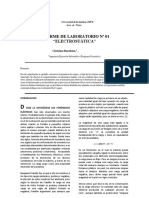 Informe Laboratorio N°1 Electrostatica PDF