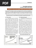 Markets For Ion Exchange Resins and Biosorbents: Biosorbent Materials For Metal Removal/Recovery